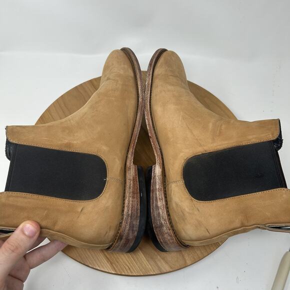 Nisolo Boots Mens 9 Marco Everyday Chelsea Tan Suede Leather Pull On Minimalist - Picture 7 of 13